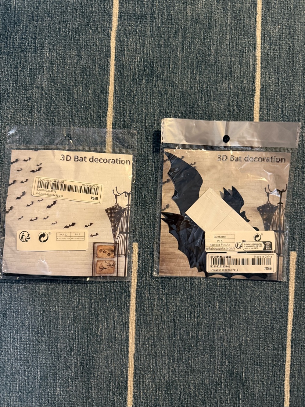 3D Bat Wall Decorations - Black - Unbranded